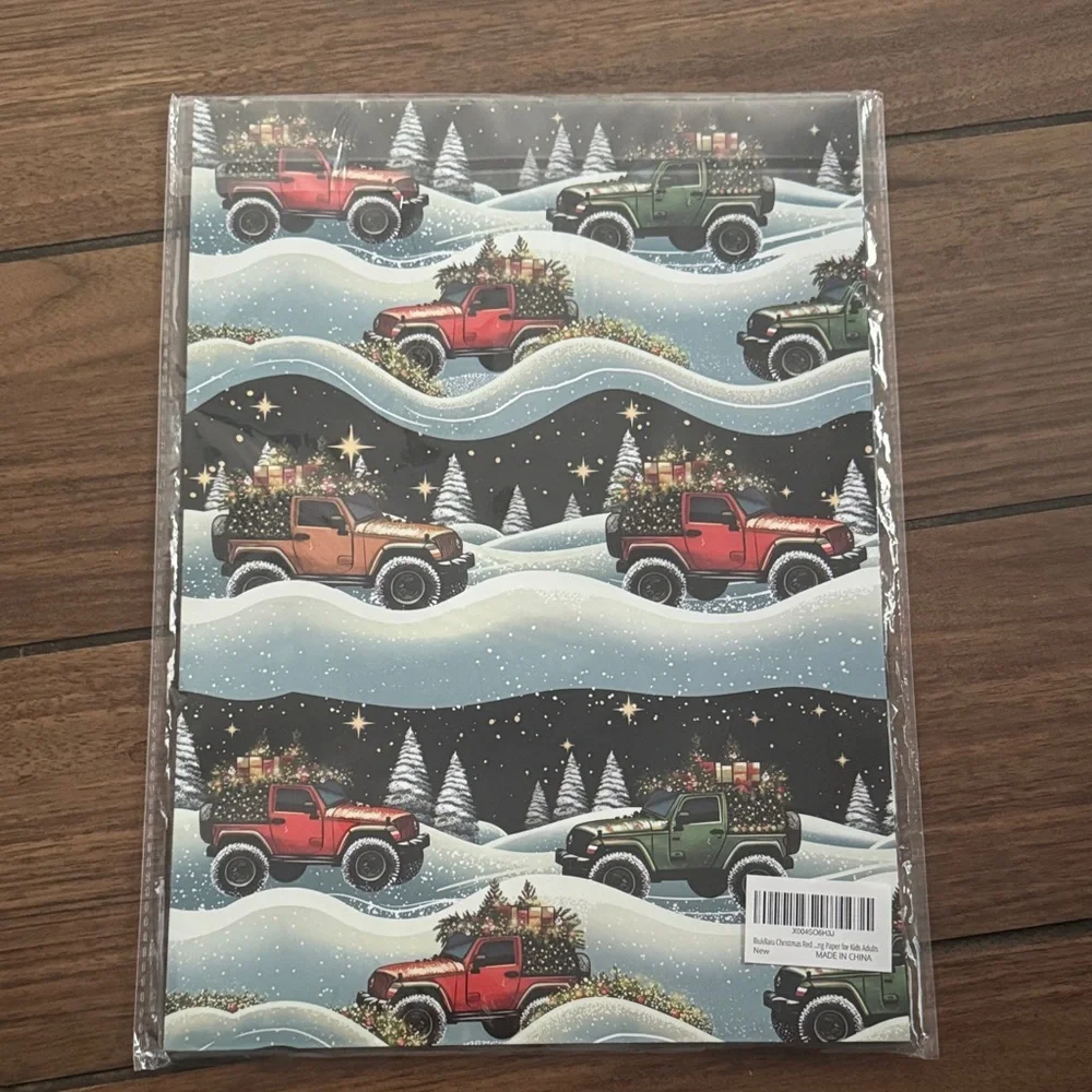Christmas Jeep Wrapping Paper 4 Jumbo sheets